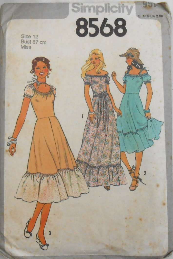 SIMPLICITY 8568-DRESS& SASH SIZE 12 BUST 87 CM COMPLETE