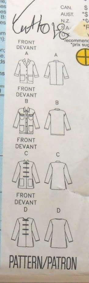 BUTTERICK 3323-SET OF CASUAL JACKETS SIZE 14-16-18 CUT TO SIZE 18