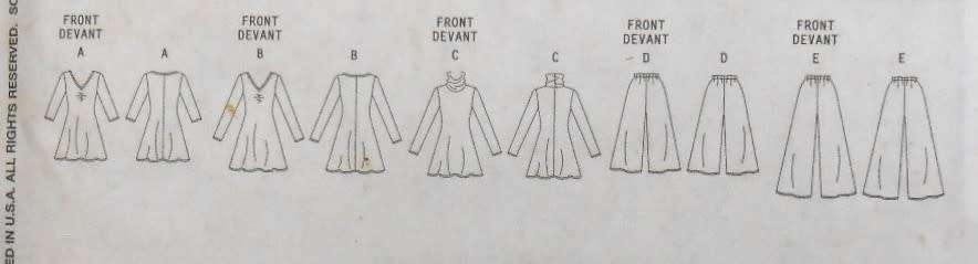 BUTTERICK B5260 TUNIC-DRESS-PANTS SIZE XS-M (4-14) COMPLETE-UNCUT-F/FOLDED