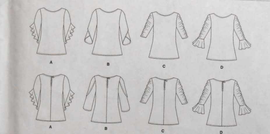 BUTTERICK B6687 SEMI FITTED TOPS SIZE XS-S-M (4-14) COMPLETE-CUT TO M 12-14