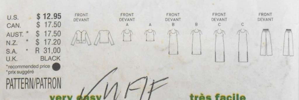 BUTTERICK 6016 JACKET-DRESS-TOP-PANTS SIZE 20-22-24 COMPLETE-UNCUT-F/FOLDED