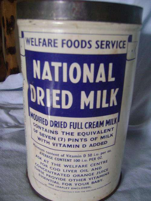 RARE***World War 2 WELFARE FOODS SERVICE "NATIONAL DRIED MILK " Tin - see pics