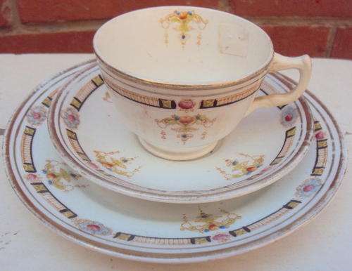 BARTON FINE BONE CHINA TRIO - CUP, SAUCER & CAKE PLATE SET-  SEE PICS TO APPRECIATE