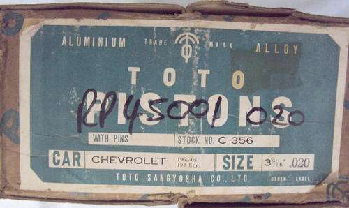 CHEVROLET ALUMINIUM ALLOY PISTONS - SET OF SIX - # RP 45001 020 - SEE PICS
