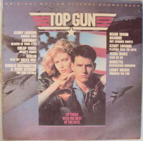 TOP GUN WITH TOM CRUISE - MUSIC FROM THE ORIGINAL SOUNDTRACK  - 1986 STEREO LP - GREAT VINYL