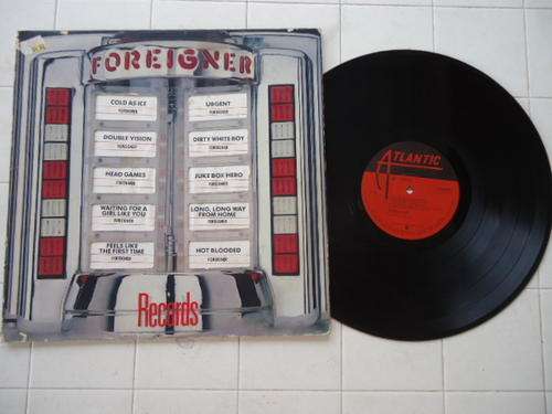 FOREIGNER - "RECORDS" IMPORTED USA 1982 VINYL STEREO GATEFOLD LP + ORIGINAL INNER SLEEVE