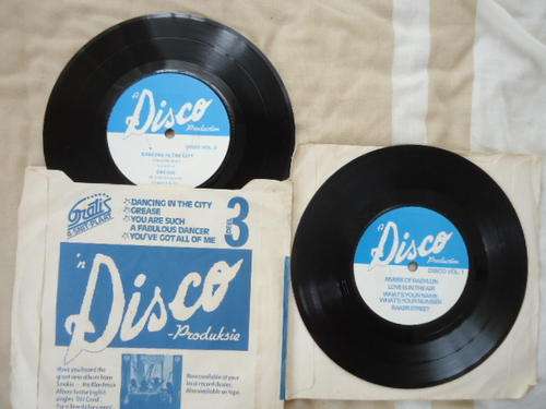 DISCO PRODUCTIONS VOLUME 1 + 3  - 2 MAXI ETENDED PLAY SEVEN SINGLES - SEE LIST OF SONGS