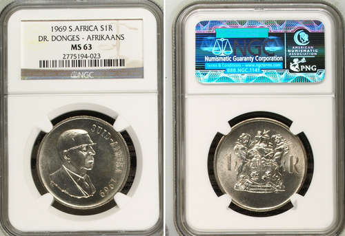 SILVER R1 - AFR 1969 - MS63 NGC GRADED