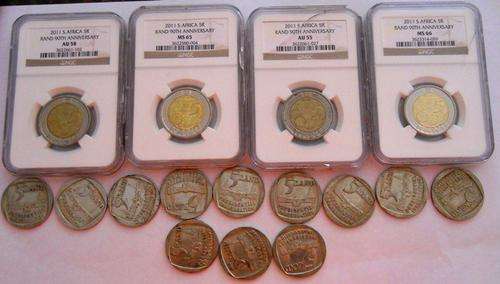 12 X INAUGURATION - USED LOSE COINS + 4 X SARB GRADED COINS (HOLDERS IS CRACKED) ONE BID FOR ALL