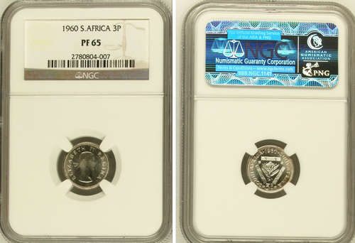 1960 - 3p - UNION  - ONLY 15 GRADED PF65 -  NGC GRADED