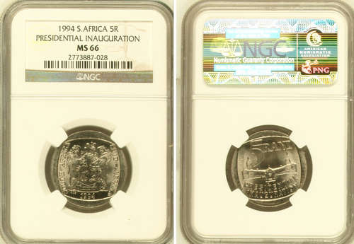 MS66 YES ULTRA RARE !!!! MS66- NGC GRADING - 1994 INAUGURATION R5 COIN !!