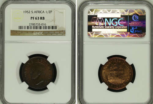 1952 - HALF PENNY - UNION  - VERY HIGH GRADE PF63RB -  NGC GRADED