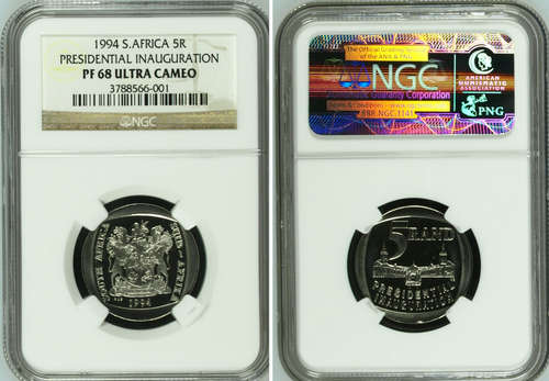 YES RARE !!!! PF68UC - NGC GRADING - VERY HIGH GRADE - 1994 INAUGURATION R5 COIN !!