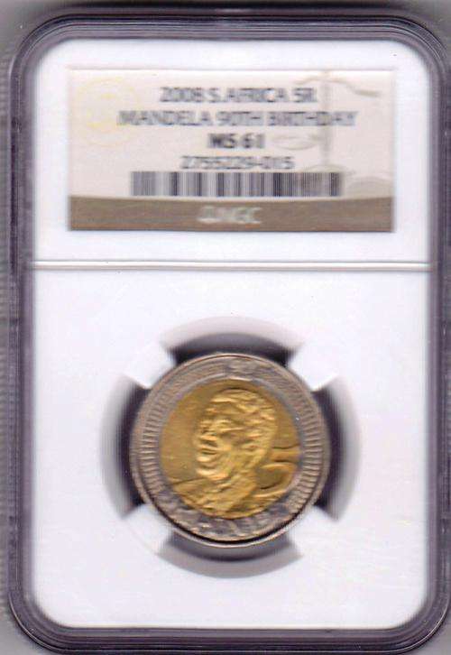 @@ YES !!!! MS61  - NGC GRADED - ONLY 8 IN THE WORLD - MADELA BIRTH DAY 2008 R5 COIN  @@