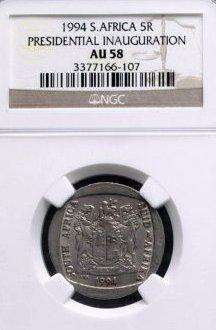 @@  NGC GRADING AU58 - 1994 INAUGURATION R5 COIN @@
