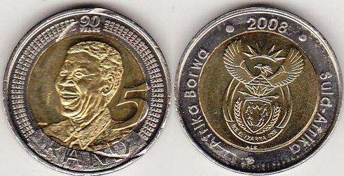 ### RARE MINT ERROR - 2008 MANDELA BIRTHDAY R5 COIN - SEE DETAIL BELOW