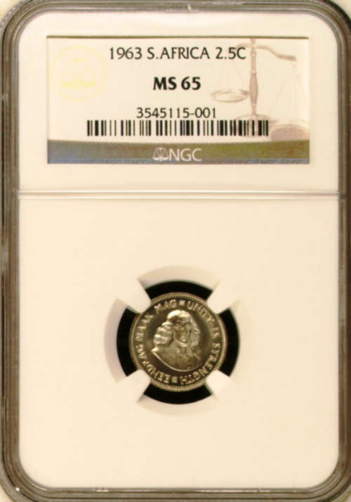 1963 - NGC GRADED MS65 GRADED - 2,5c