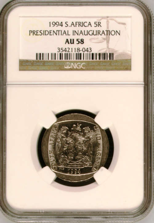 5 X AU58 - NGC GRADING - 1994 INAUGURATION R5 COIN - BID PER COIN