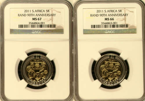 COMBO-NGC GRADED - MS66 & MS67 - 90th SARB ANNIVERSARY - 1 BID FOR BOTH