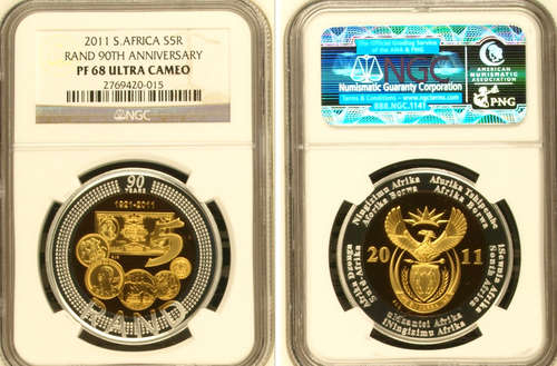 SARB CROWN - NGC GRADED PF68UC - NGC POP REPORT (ONLY 5 GRADED) SARB 90th ANNIVERSARY