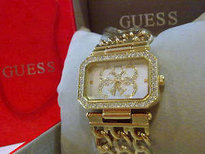 New Gorgeous Crystal Gold Ladies Guess Bracelet Watch