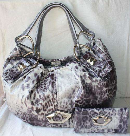 GUESS BOBCAT GREY MULTI PURSE LG & MATCHING WALLET NWT*free shipping*