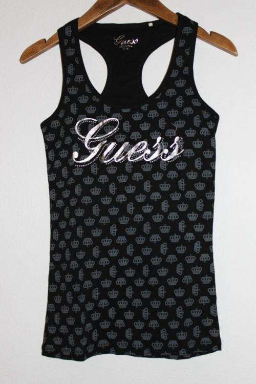 G BY GUESS Rhinestone Guess Logo BLACK * M *free postage*