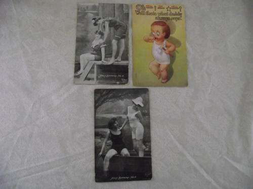 Pair of 1920's flapper girls and a wonderful vintage postcard by artist Cavally