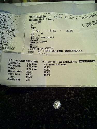 1.0070Cts Brilliant Round Natural Diamond EGL Grading- D SI2 -Eyeclean, full of fire