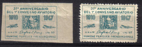 ITALY1947 37th ANNAVERSARY OF GONVEGNO AVIATORIO LABELS VERY RARE/SCARCE C/V R????.00 LOOK SCAN