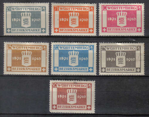 GERMANY WURTTEMBERG 1916 ISSUE Mi#123/29 & Mi# 144/49 TWO FULL SET MINT* C/V R540.00 LOOK SCANS X2