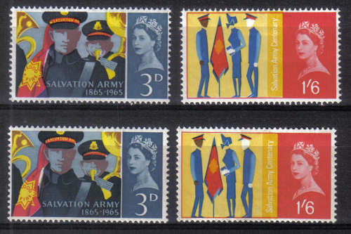 GREAT BRITAIN QEII 1965 ISSUE SG#665/66 FULL SET PHOSPHOR BANDS & NORMAL PAPER MINT* LOOK BELOW