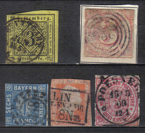 GERMAN CLASSIC ISSUE SELECTION STATES F.U. AS SHOWN C/V R???? LOOK SCAN.