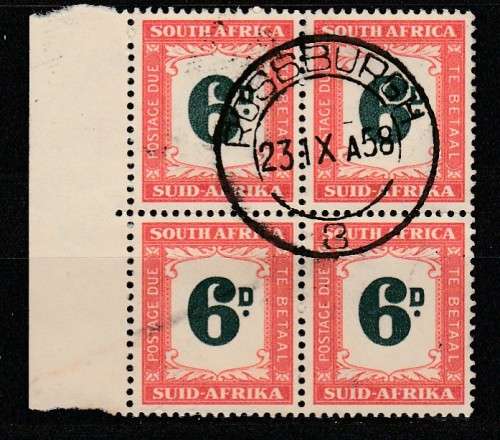 SOUTH AFRICA 1950 ISSUE SACC#42 MARGIN BLOCK 4 F.U. C/V R750.00 LOOK SCAN