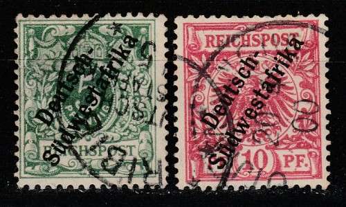 SOUTH WEST AFRICA 1898 ISSUE SACC#8, 9 F.U. LOOK SCAN