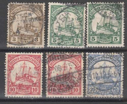 SOUTH WEST AFRICA 1906 ISSUE F.U. SELECTION LOOK SCAN