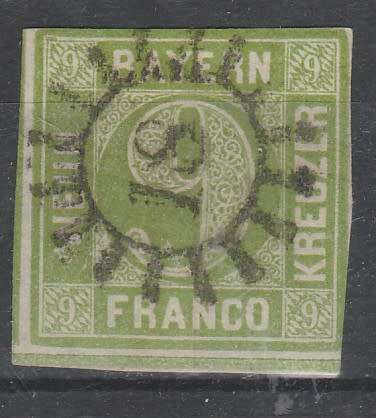 GERMANY CLASSIC STATES BAVARIA 1850 ISSUE Mi#5dIII F.U. C/V R300.00 LOOK BELOW