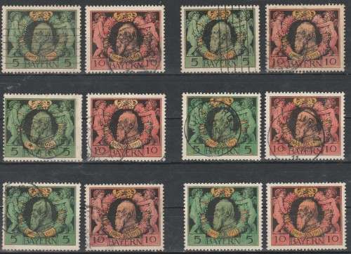 GERMANY CLASSIC STATES BAVERIA 1911 ISSUE Mi#92A/B F.U. & MINT** VARIETY PERFS C/V R410.00 LOOK SCAN