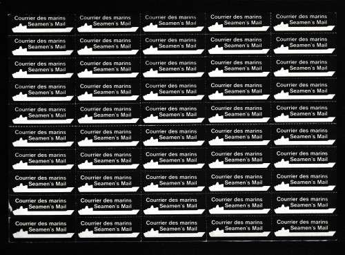 A FULL SHEET UNUSUAL LABELS "SEAMEN'S MAIL" UNIQUE LOOK SCAN X2