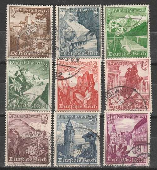 GERMAN REICH 1938 ISSUE MI#675/83 FULL SET F.U. LOOK SCAN