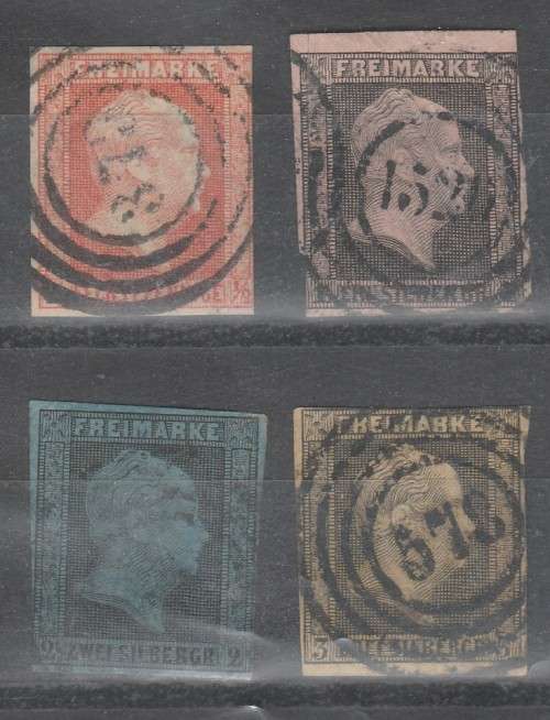 GERMANY CLASSIC STATES PRUSSIA 1850 ISSUE Mi#1/4 F.U. SET CHEAPEST TAKEN C/V R2,100.00 LOOK SCAN