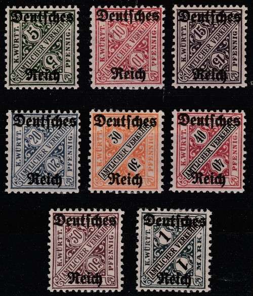 GERMAN REICH 1920 ISSUE Mi#57/64 FULL SET MINT "DIENSMARKEN" C/VR1,130.00 LOOK BELOW