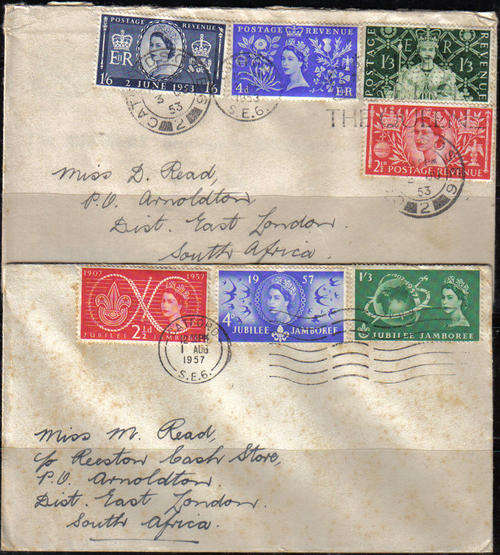 GREAT BRITIAN THE FIRST TWO F.D.C's OF QEII REIGN C/V R275.00+++