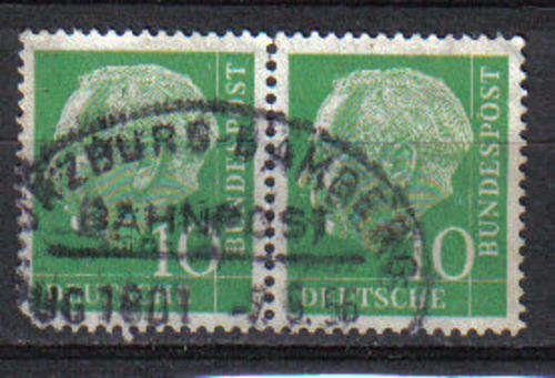 GERMANY DBR RAILWAY CANCELLATION ON A PAIR CHRISTMAS SPECIAL!!