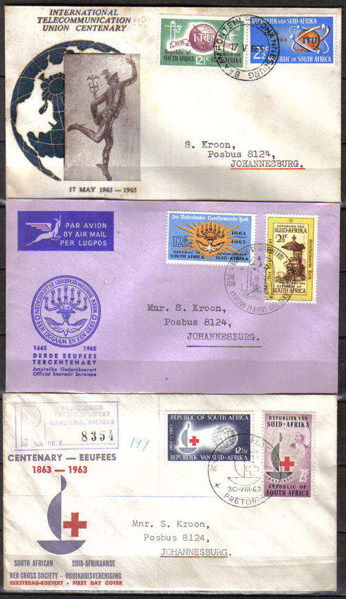 SOUTH AFRICA 3 EARLY RSA COVERS AS SHOWN.