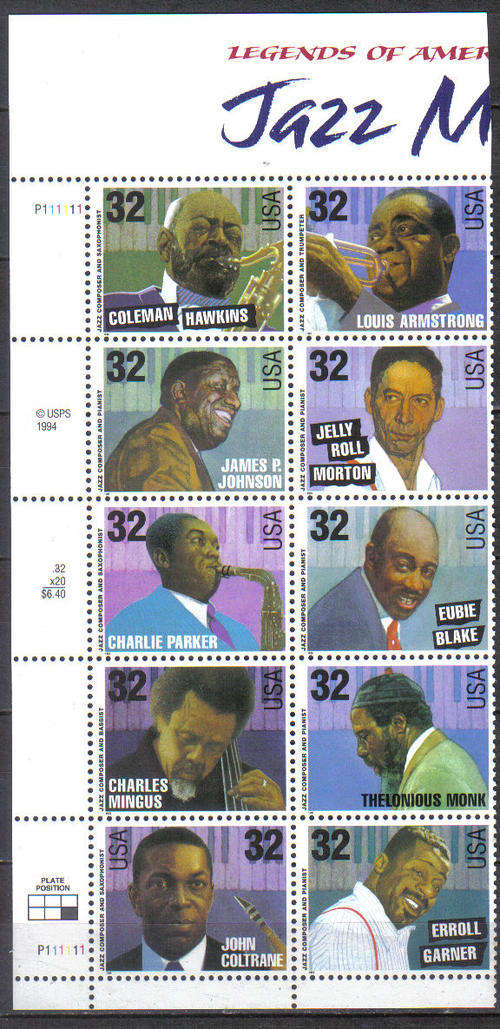 U.S.A. LEGENDS OF AMERICA JAZZ MUSICIANS MINT LOOK BELOW WOW!!!