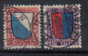 SWITZERLAND CLASSIC ISSUE OF 1920 "PRO JUVENTUTE" SHORT SET F.U. C/V R310.00 LOOK BELOW!!