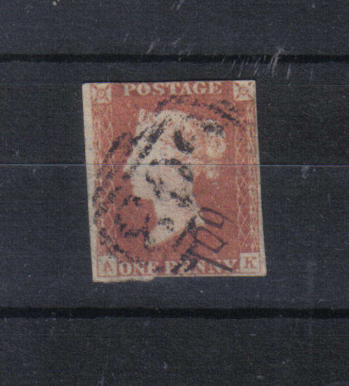 GREAT BRITIAN QV 1841 ISSUE SG#?? NOT LISTED 1d RED ON WHITE PAPER VARIETY F.U. C/V R????