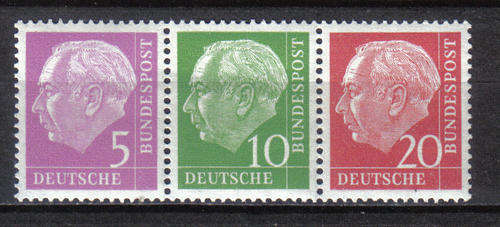 GERMANY BUNDESREPUBLIK 1960 ISSUE MINT** SETENANT STRIP LOOK SCAN