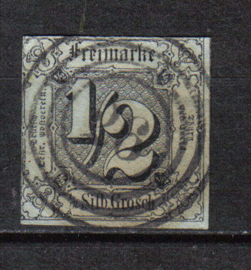 GERMANY THURN & TAXIS 1852 ISSUE Mi#3b F.U. SIGNED C/V R400.00 LOOK BELOW